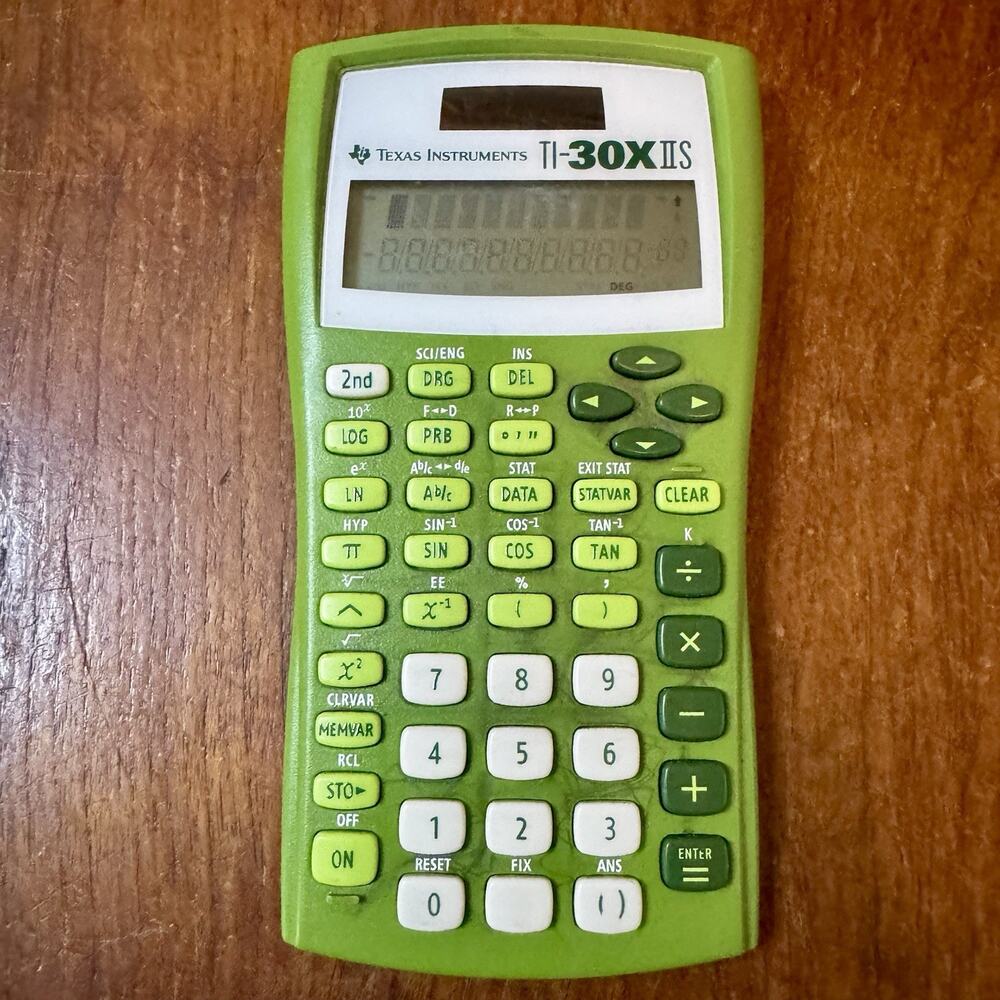 Texas Instruments TI-30X IIS Scientific Calculator Green Tested No Cover